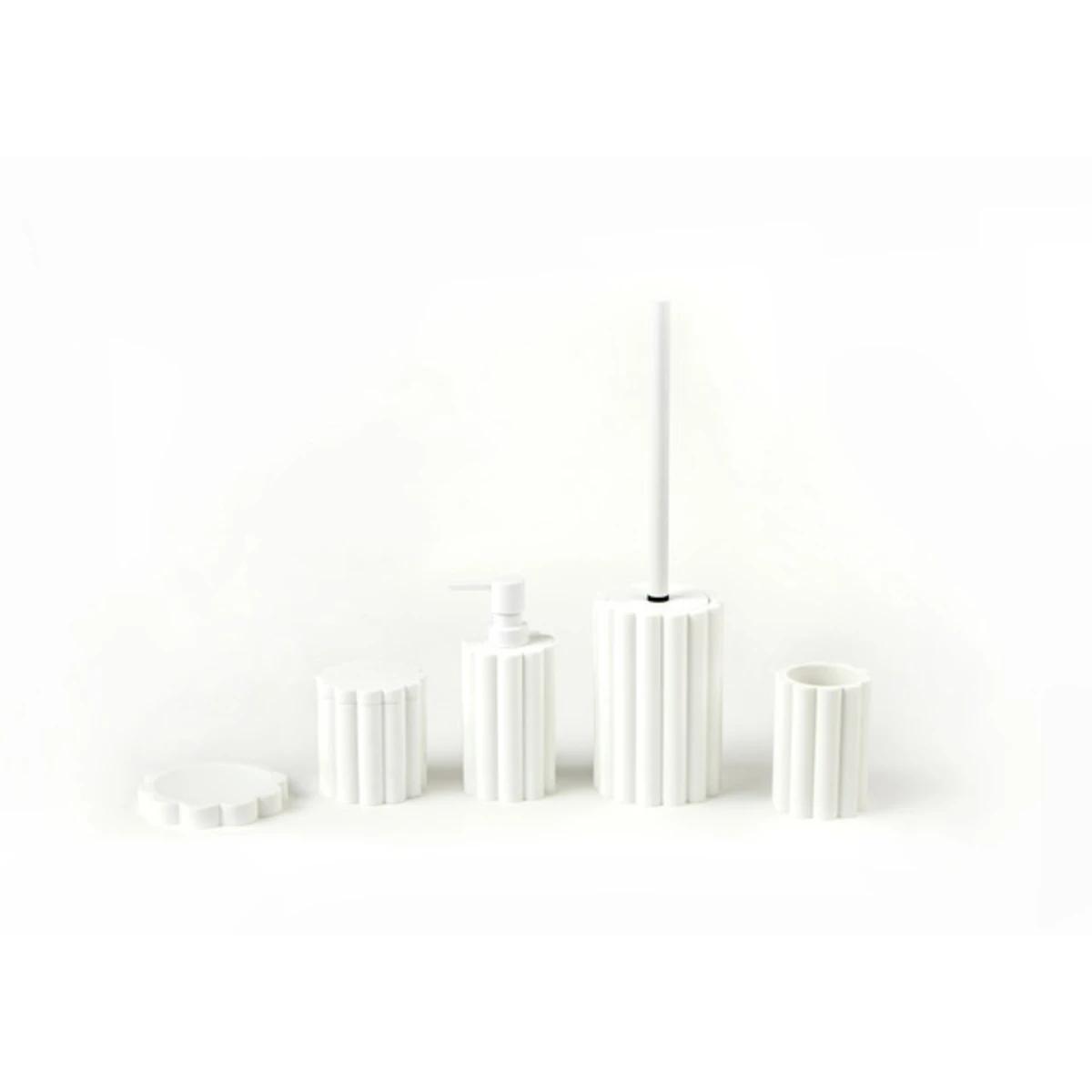 Manamo Tria Toilet Brush  Polyresin Ecru  10.5x10.5x15.6 cm