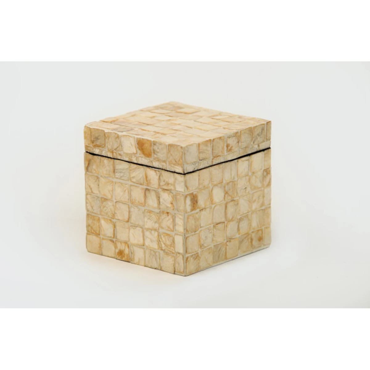 Manamo Loren Trash Can MDF / Pearl Champagne 9.5x9.5x10 cm