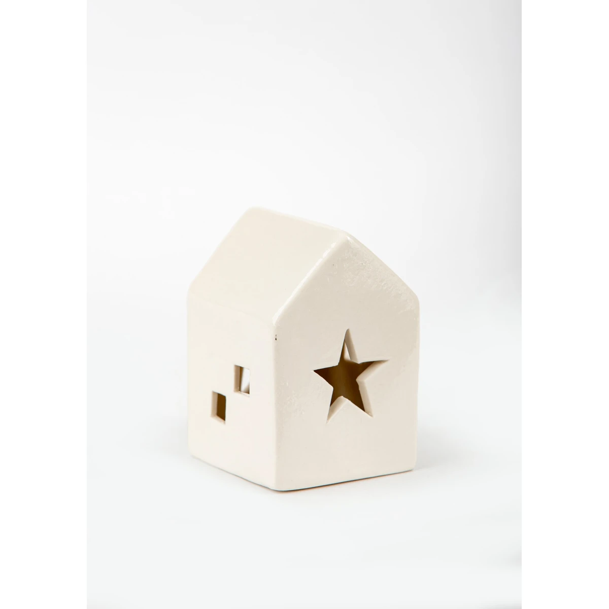 Manamo Star Candle Holder Porcelain White  6x6x8.5 cm