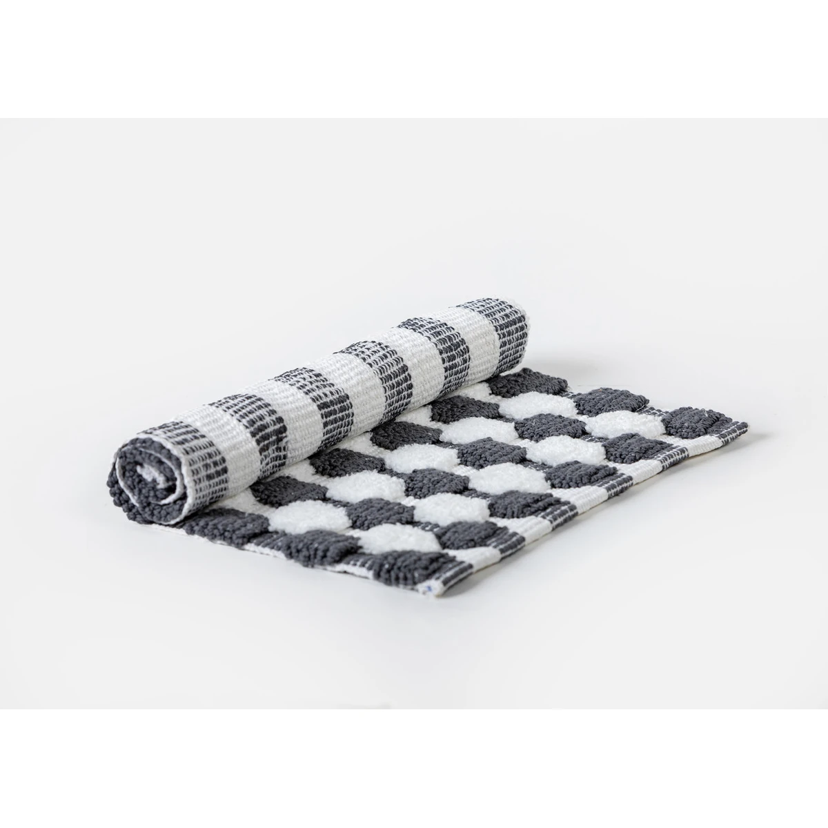 Manamo Big Square Bath Mat Micro-chenille Black Hand-woven40x60 cm