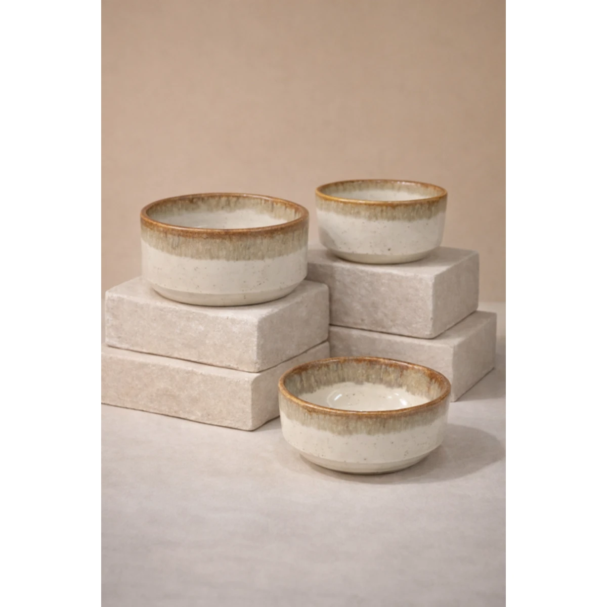 Manamo Luna Bowl Ceramiic Beige  10 cm