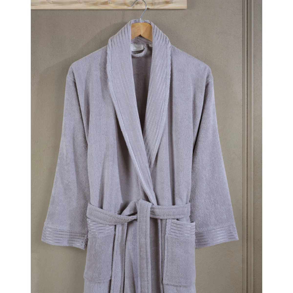 Manamo Jess Shawl Collar Bathrobe Cotton Gray S/M