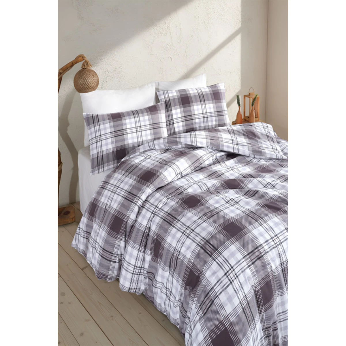 Manamo Skoch  Duvet Cover With Pillow Case Cotton Brown-Ecru 160x220 cm+50X70 cm