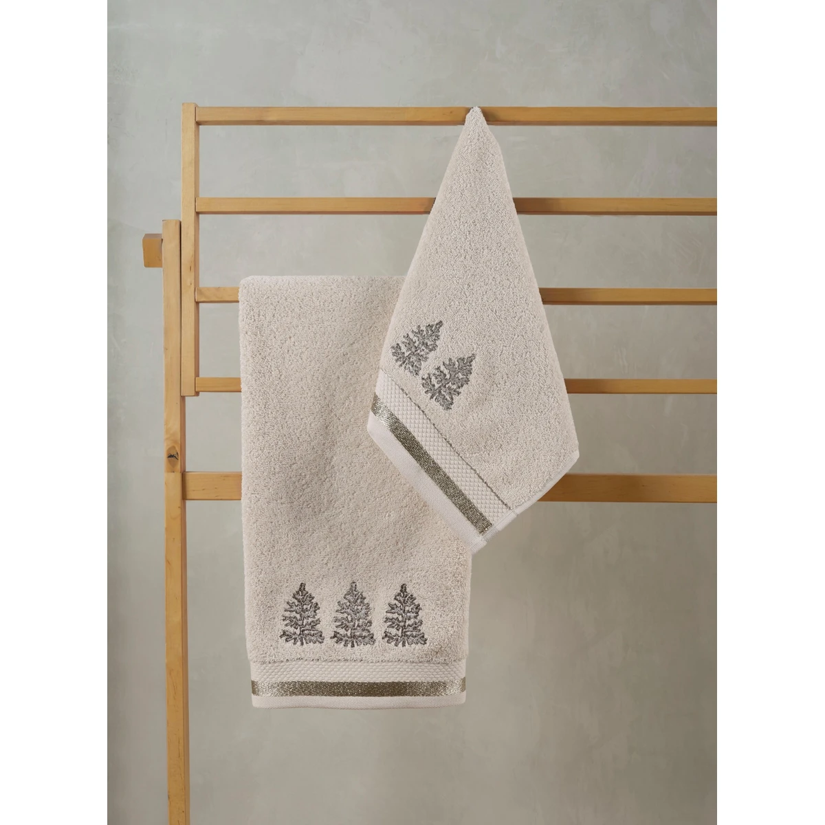 Manamo Trees Christmas Hand Towel Cotton Linen  30x45 სმ