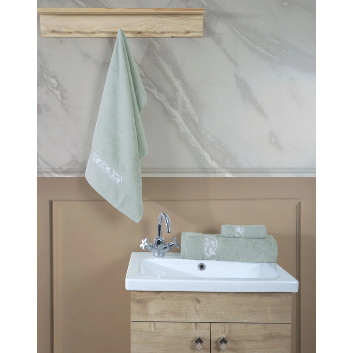 Manamo Elain Face Towel Cotton Cameo 50x85 cm