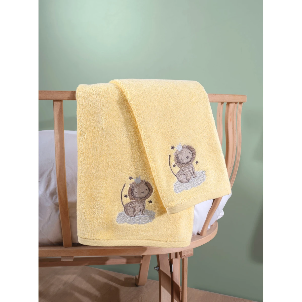 Manamo Baby Bamboo Face Towel Baby Zoo Yellow 50X80 cm