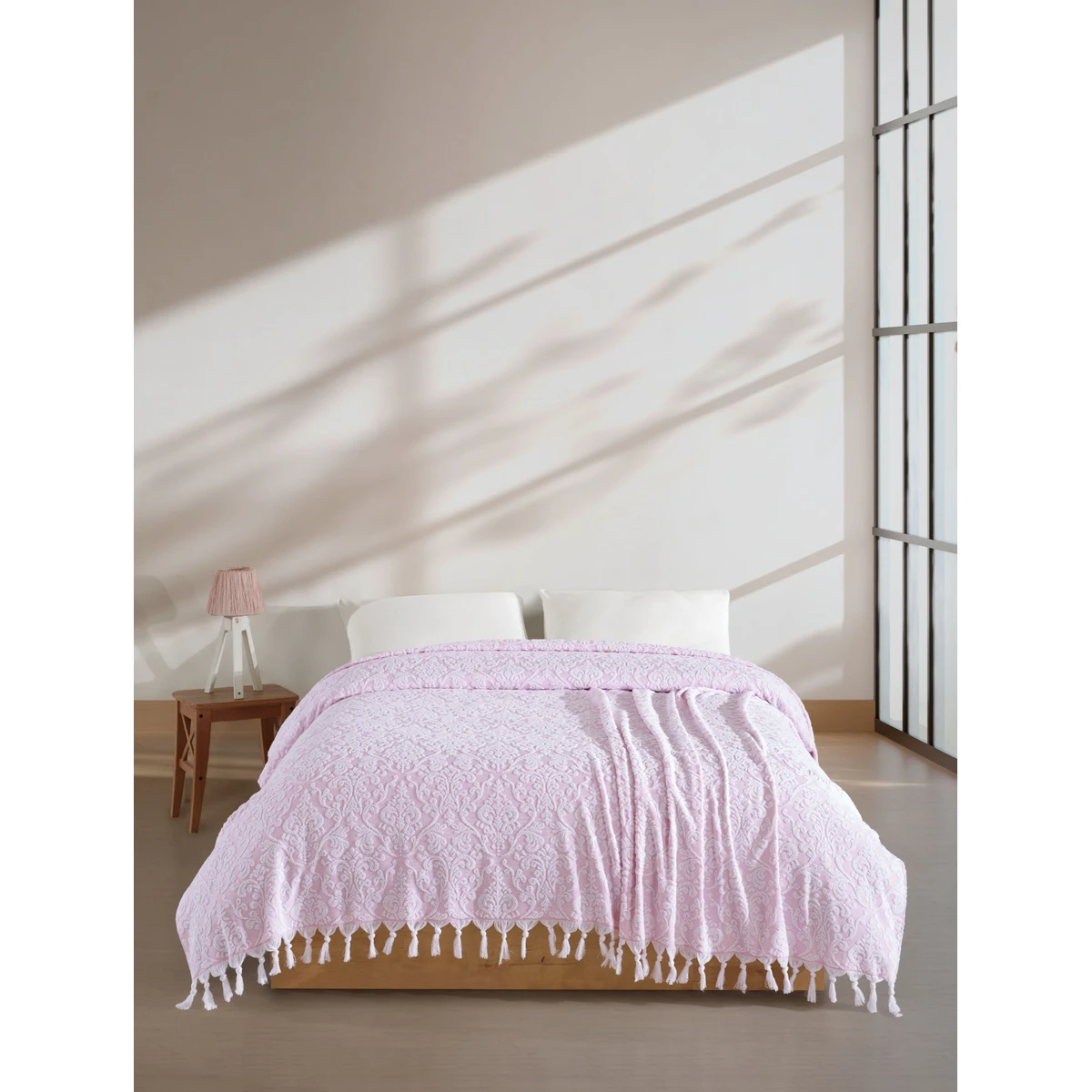 Manamo Lily Pique Cotton White/Begonville Single Size 160x230 cm