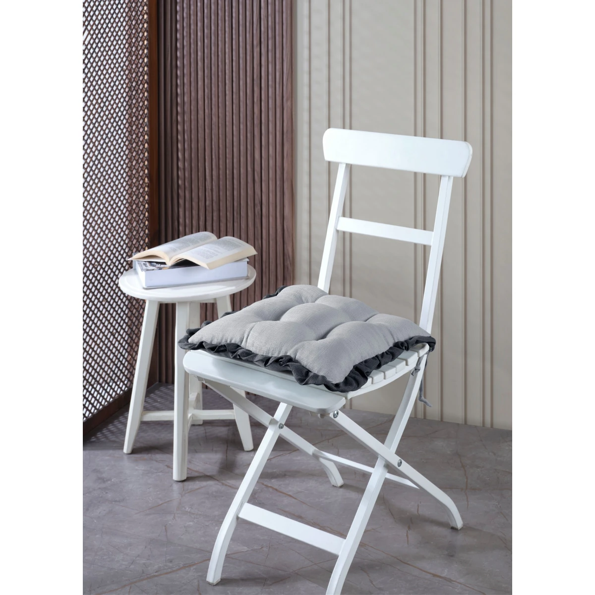 Manamo Amy Chair Pad Polyester Light Grey 40x40x3 cm