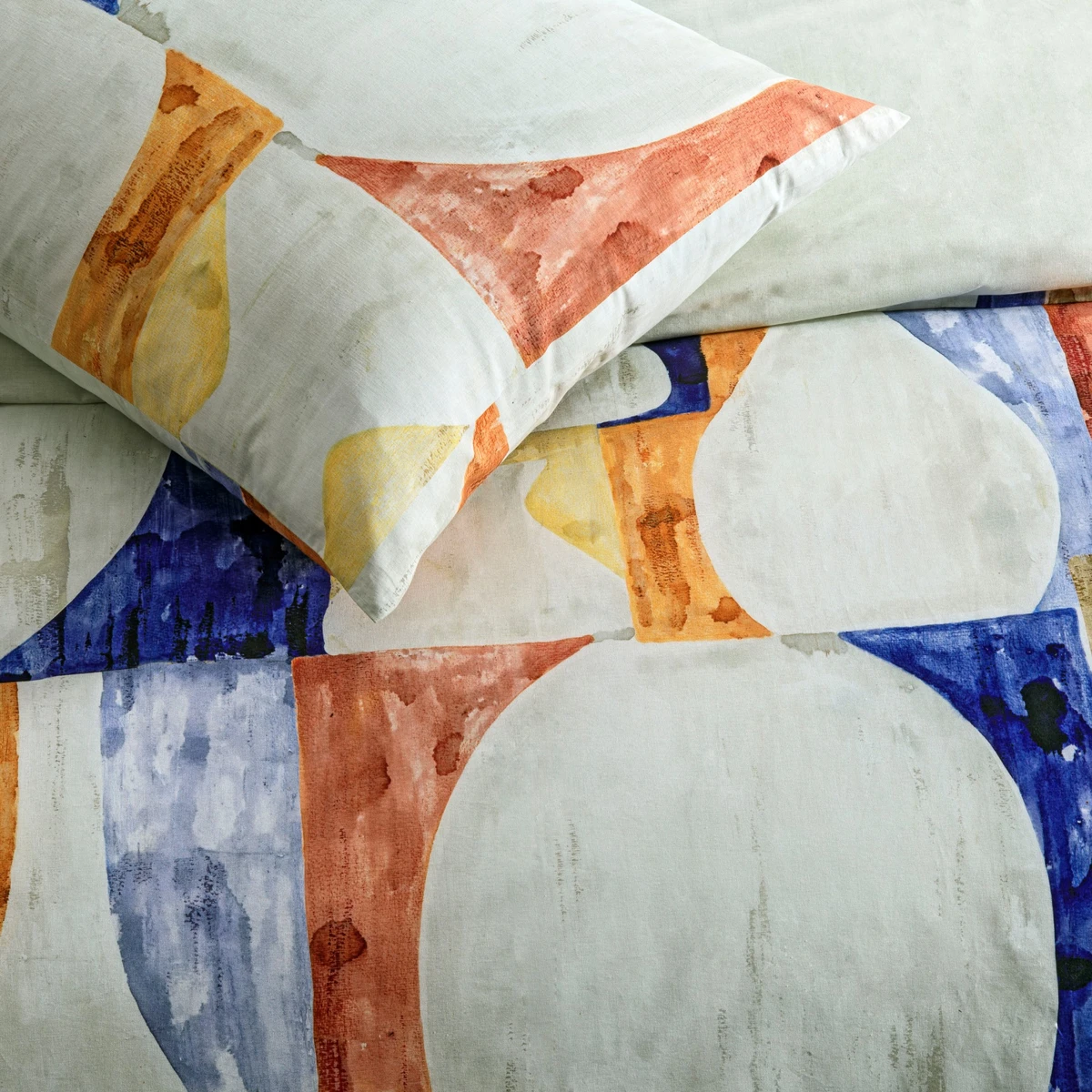 TAC Ranforce Axel Bed Linen Set Single Blue 160x220+100x200+50x70 cm   