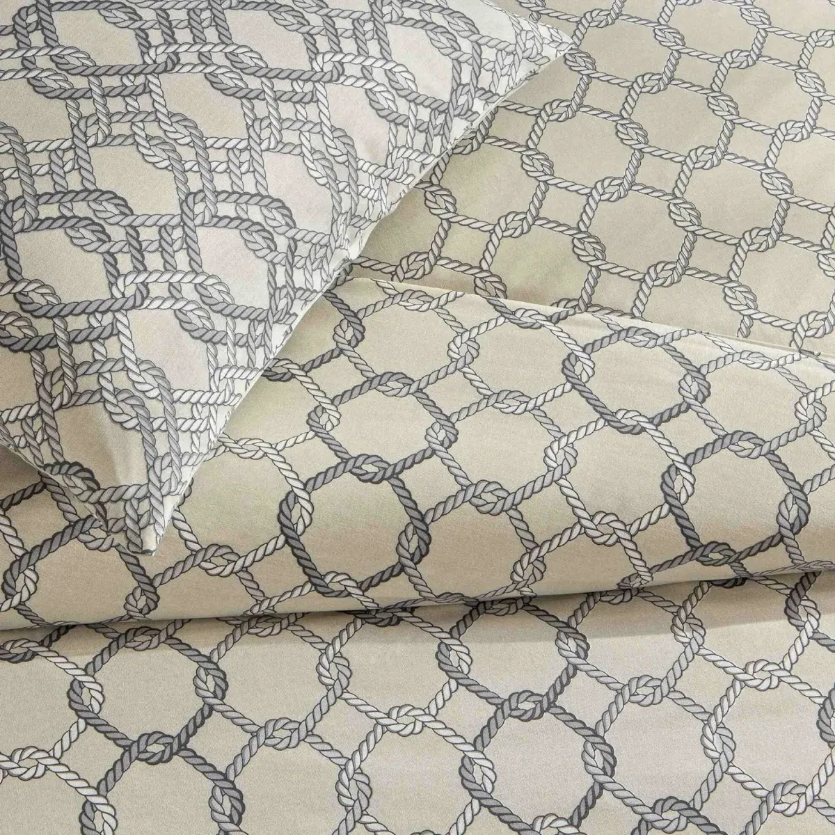 TAC Galen Ranforce Bed Linen Set Single Blue 160x220+180x260+50x70 cm  