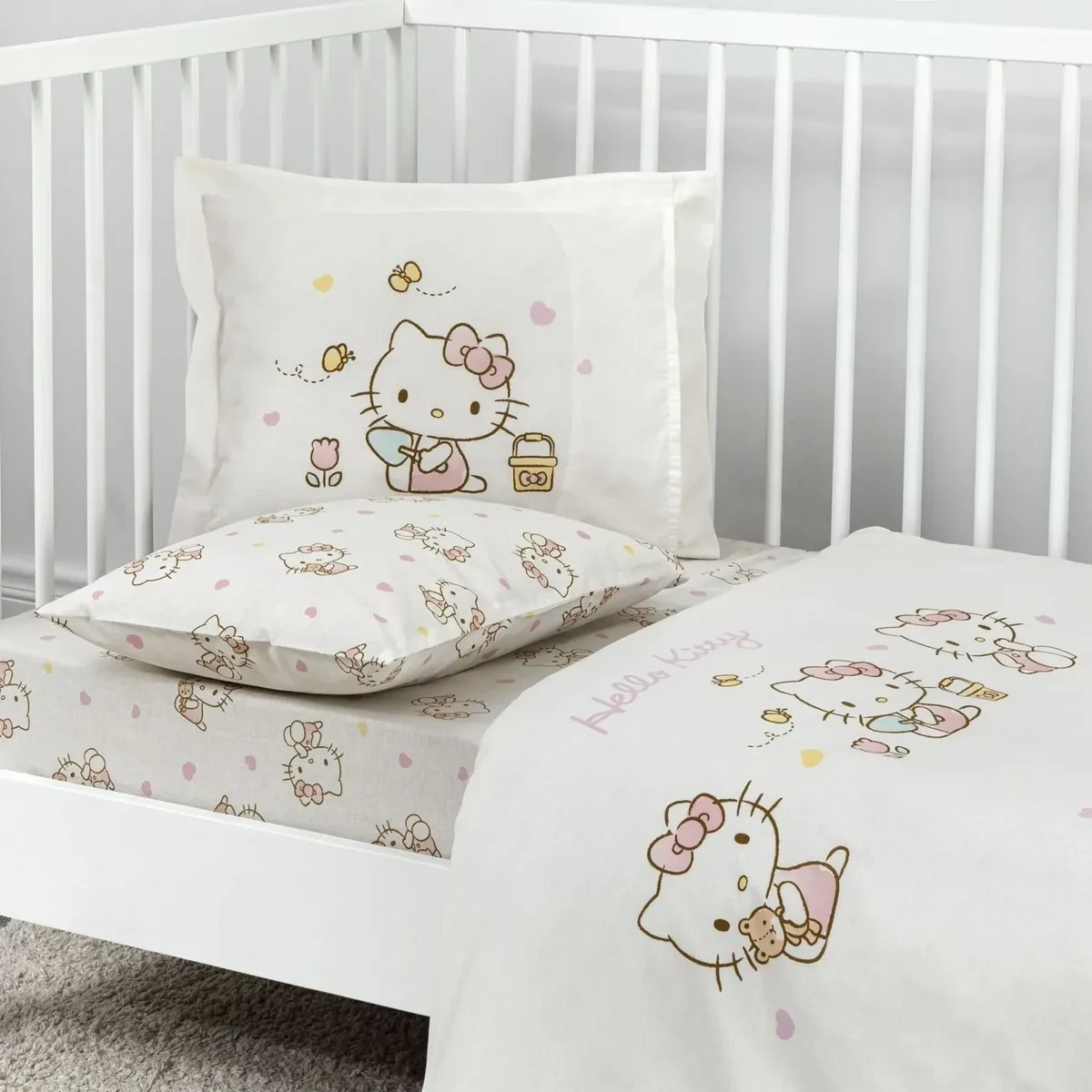TAC Cotton Baby Hello Kitty Cool Baby  Bed Linen Set 100x150+120x180+34x45 (2pc) 