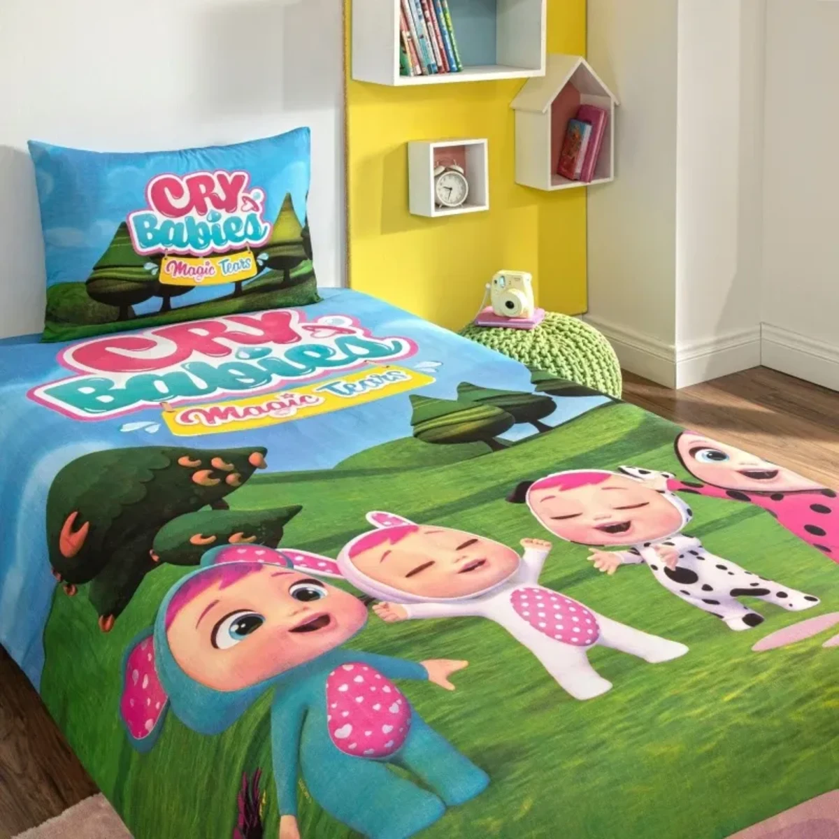 TAC Cry Babies Bed Linen Set Cotton  Single With Fiitted Sheet 160x220+100x200+50x70 cm