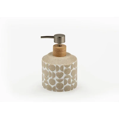 Manamo Linyi Liquid Soap Dispenser  Polyresin Mink  9.6x9.6x13.9 cm