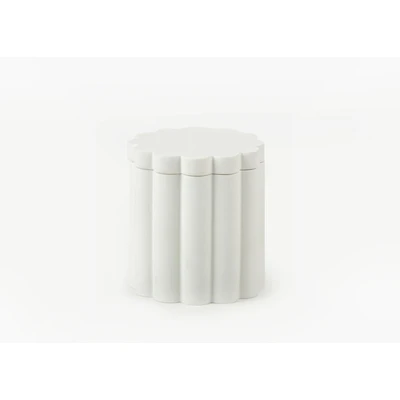 Manamo Tria Cotton Cover Polyresin Ecru  8.8x8.8x9.6 cm