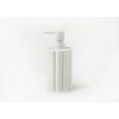 Manamo Tria Liquid Soap Dispenser  Polyresin Ecru  7.5x7.5x17.5 cm