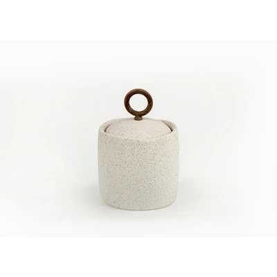 Manamo Elegance Cotton Cover Polyresin Ecru  9.3x9.3x12.9 cm