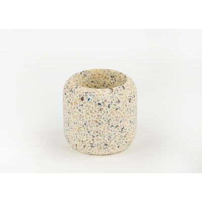 Manamo Karo Toothpaste Dispenser Polyresin / Terazzo Ecru  9x9x8.3 cm