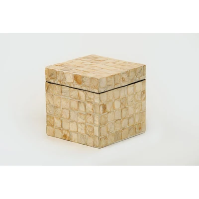 Manamo Loren Trash Can MDF / Pearl Champagne 9.5x9.5x10 cm