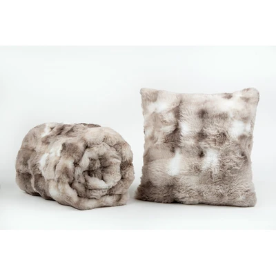 Manamo Luxury Rabbit Throw Polyester Taupe 130x170 cm