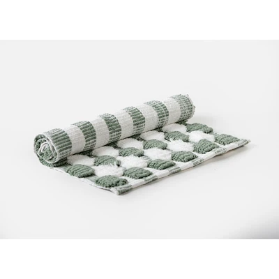 Manamo Big Square Bath Mat Micro-chenille Green Hand-woven40x60 cm