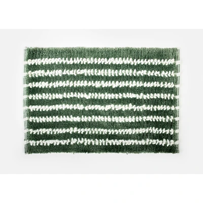 Manamo Dots Bath Mat Micro-chenille Green Hand-woven40x60 cm