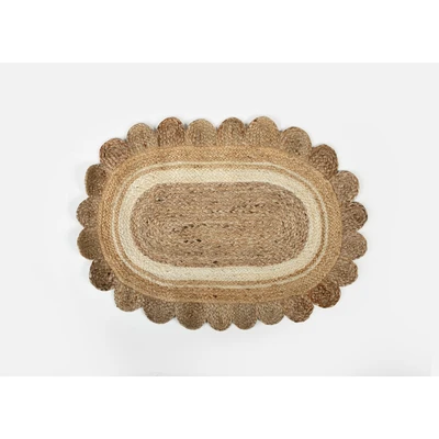 Manamo Fina Carpet Jute Oval Natural/White 60x90 cm