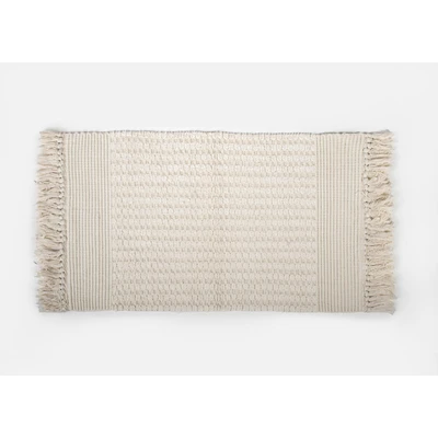 Manamo Pretty Bath Mat Cotton Hand Woven Ecru 50x80 cm