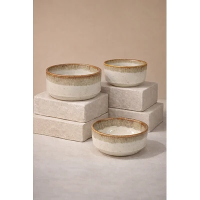 Manamo Luna Bowl Ceramiic Beige  12 cm