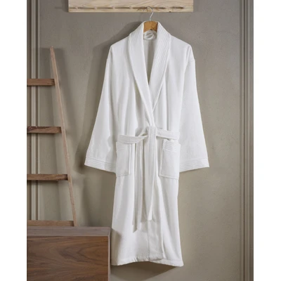 Manamo Jess Shawl Collar Bathrobe Cotton Cream 2XL/3XL