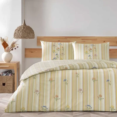 TAC Carlise Ranforce Bed Linen Set Single Blue 160x220+180x260+50x70 cm